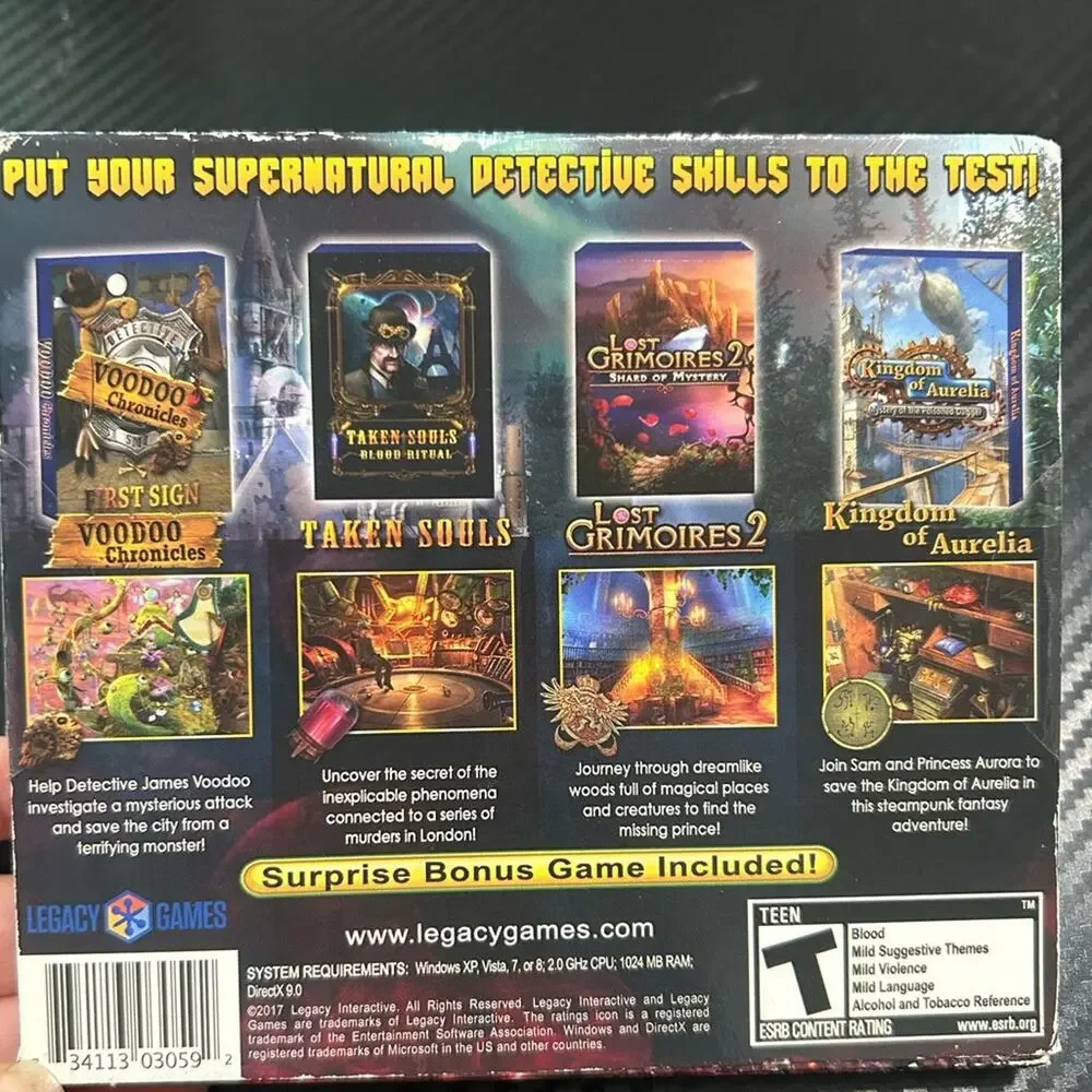 PC DVD game- hidden objects supernatural stories 2- rated teen puzzle
